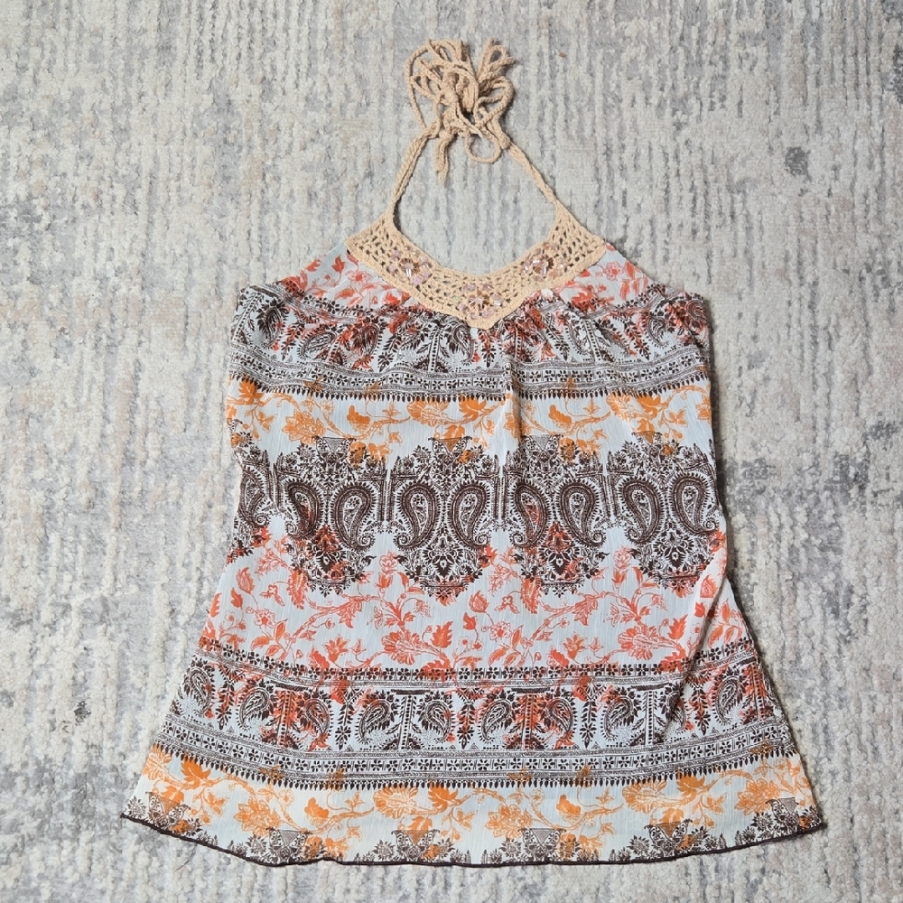 Speechless Paisley Print Camisole in Orange and Brown